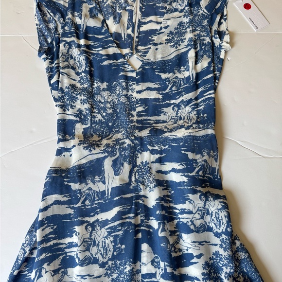 Reformation Naked Lunch Print Blue and White Maxi Dress - Picture 8 of 15